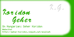 koridon geher business card